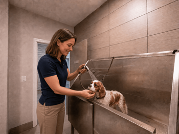 Pet-friendly community with pet washing station